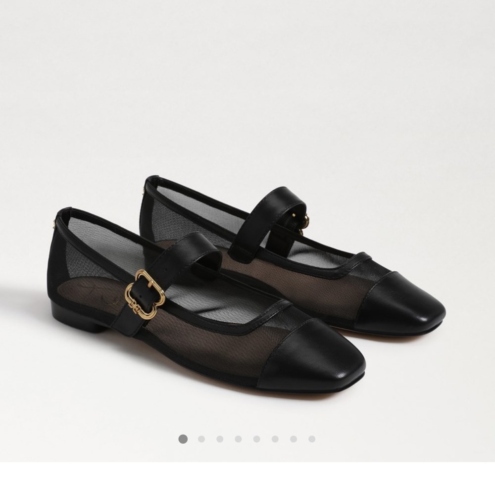 Sam Edelman “Miranda” Black Mesh Mary Jane Flats